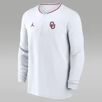Nike Oklahoma Sooners Sideline Coach мужские Jordan Dri-FIT College 1/2-Zip Long-Sleeve Top цвет белый