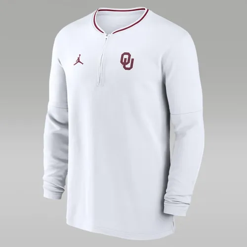 Nike Oklahoma Sooners Sideline Coach мужские Jordan Dri-FIT College 1/2-Zip Long-Sleeve Top цвет белый