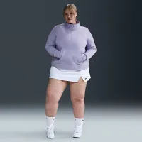 Nike Sportswear Club Fleece женская Mock-Neck 1/2-Zip Graphic Top (большие размеры) цвет фиолетовый