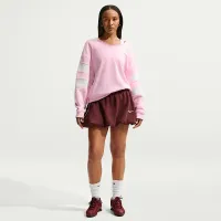 Nike Sportswear Club Fleece женская оверсайз V-Neck свитшот Pink