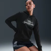 Nike Sportswear Club Fleece женская Graphic Pullover Толстовка с капюшоном цвет черный