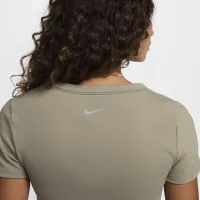 Nike One Fitted жіноча Dri-FIT Short-Sleeve Cropped Top колір зелений