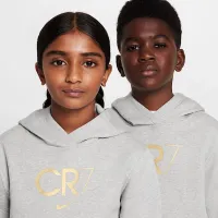 Nike CR7 Club Fleece Big детские Soccer Толстовка с капюшоном цвет серый