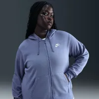 Nike Sportswear Club Fleece женская Full-Zip Толстовка с капюшоном (большие размеры) синий