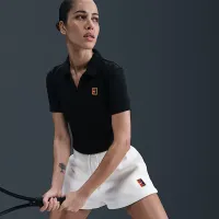 NikeCourt Heritage женская Short-Sleeve Cropped Tennis Polo цвет черный