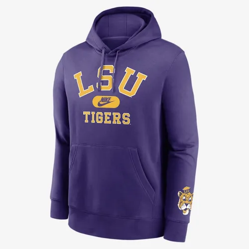 LSU Tigers Legacy Club Foundational чоловічі Nike College Pullover Толстовка з капюшоном колір фіолетовий