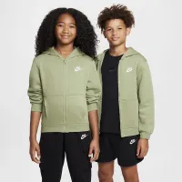 Nike Sportswear Club Fleece Big детские Full-Zip Толстовка с капюшоном цвет зеленый
