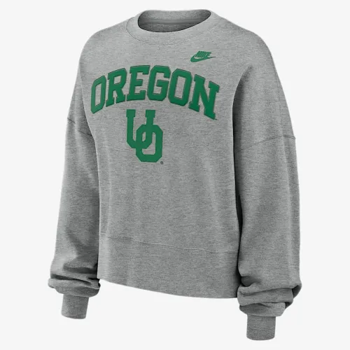 Oregon Legacy Classic Arch женская Nike College Pullover Crew цвет серый