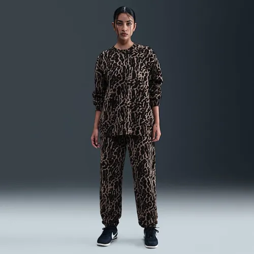 Nike Sportswear Phoenix Fleece жіноча З високою талією оверсайз Printed Sweatpants колір чорний