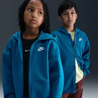 Nike Sportswear Club Fleece Big детские оверсайз Full-Zip Толстовка с капюшоном синий