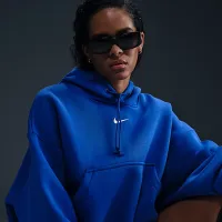Nike Sportswear Phoenix Fleece женская Over-оверсайз Pullover Толстовка с капюшоном синий