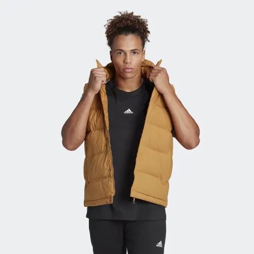 безрукавка adidas Helionic Hooded Down Vest HG6275 - бронзовий
