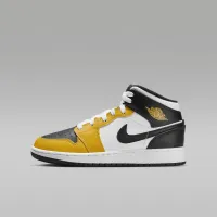Nike Air Jordan 1 Mid Big детские Кроссовки Yellow