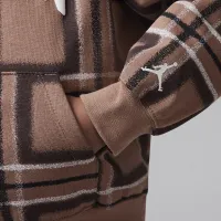Nike Jordan Brooklyn Essentials Little детские Plaid Print Pullover Толстовка с капюшоном цвет коричневый