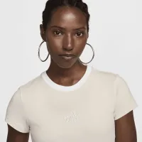 Nike Sportswear Chill Knit жіноча Slim Cropped Tee колір коричневий