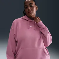 Nike Sportswear Phoenix Fleece женская оверсайз Pullover Толстовка с капюшоном (большие размеры) Pink