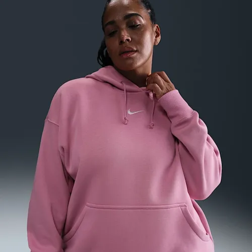 Nike Sportswear Phoenix Fleece женская оверсайз Pullover Толстовка с капюшоном (большие размеры) Pink