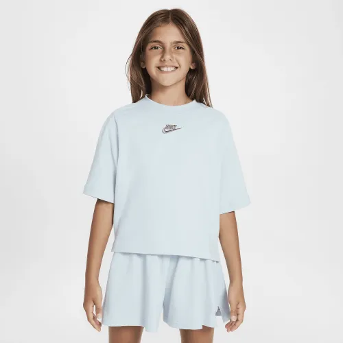 Nike Sportswear Big Kids' (Girls') Short-Sleeve Top Blue