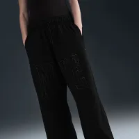 Nike Sportswear жіноча Mid-Rise оверсайз Open-Hem French Terry Pants колір чорний