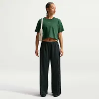 Nike Sportswear женская Loose Short-Sleeve Cropped футболка цвет зеленый