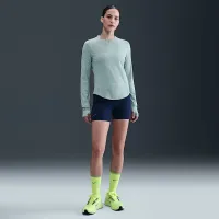 Nike Swift женская Dri-FIT UV Long-Sleeve Crew-Neck Running Top цвет зеленый