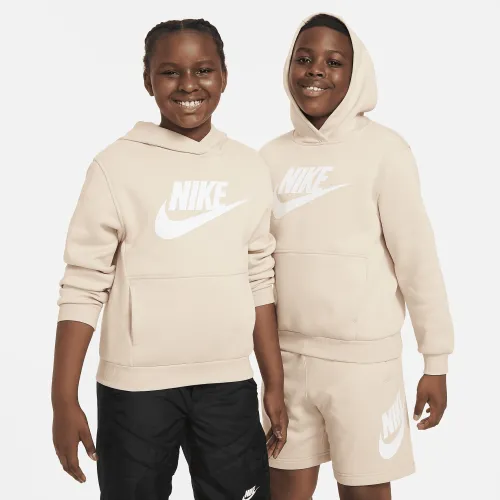 Nike Sportswear Club Fleece Big дитячі Толстовка з капюшоном (Extended Size) колір коричневий