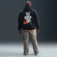 Nike Club мужские оверсайз French Terry Pullover Толстовка с капюшоном цвет черный
