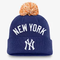 New York Yankees Peak чоловічі Nike MLB Cuffed Pom Beanie блакитний