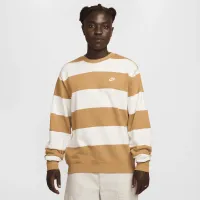 Nike Club Fleece мужские Striped Heavyweight French Terry Crew цвет коричневый