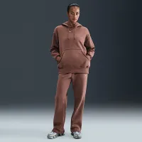 Nike Sportswear Phoenix Fleece женская оверсайз Pullover Толстовка с капюшоном цвет коричневый