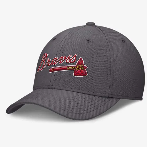 Atlanta Braves Swoosh мужские Nike Dri-FIT MLB Hat цвет серый