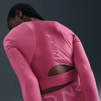 Nike Pro женская Dri-FIT Cropped Long-Sleeve Top цвет фиолетовый