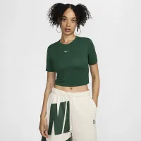 Nike Sportswear Essential жіноча Slim Cropped футболка колір зелений