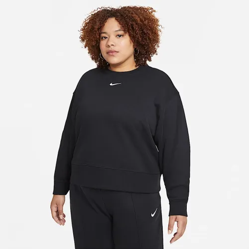 Nike Sportswear Collection Essentials женская оверсайз Fleece Crew (большие размеры) цвет черный