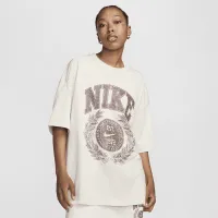 Nike Sportswear Essential жіноча оверсайз футболка колір коричневий