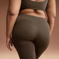 NikeSKIMS Matte женская С высокой Талией Footsie Grip лосины цвет коричневый