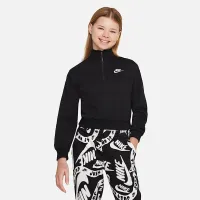 Nike Sportswear Club Fleece Big дитячі (Girls') 1/2-Zip Long-Sleeve Top колір чорний