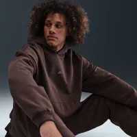 Nike Standard Issue мужские Therma-FIT Brushed баскетбольные Pullover Толстовка с капюшоном цвет коричневый