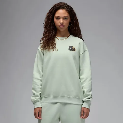 Nike Jordan Brooklyn Fleece женская Crew-Neck свитшот цвет зеленый