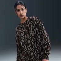 Nike Sportswear Phoenix Fleece женская оверсайз Printed Crew-Neck свитшот цвет черный