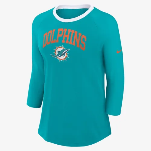 Miami Dolphins женская Nike NFL 3/4-Sleeve футболка синий