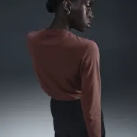 Nike Sportswear Club жіноча Long-Sleeve футболка колір коричневий