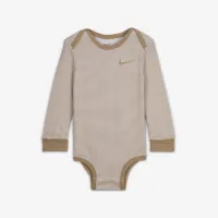 Nike Baby Essentials Baby (12-24M) Long Sleeve Bodysuits (3 Pack) колір коричневий