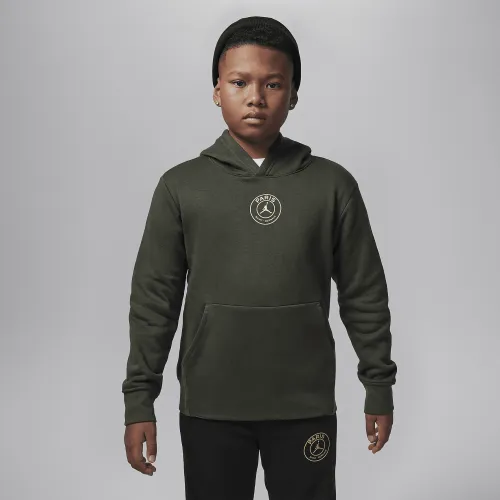 Nike Jordan Paris Saint-Germain Big дитячі Pullover Толстовка з капюшоном колір зелений