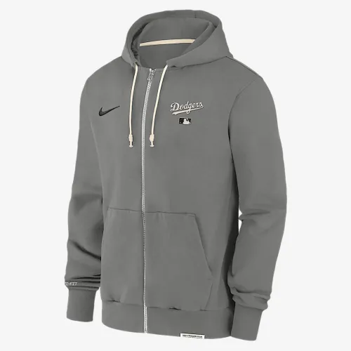 Los Angeles Dodgers Authentic Collection Travel чоловічі Nike Dri-FIT MLB Full-Zip Толстовка з капюшоном колір сірий