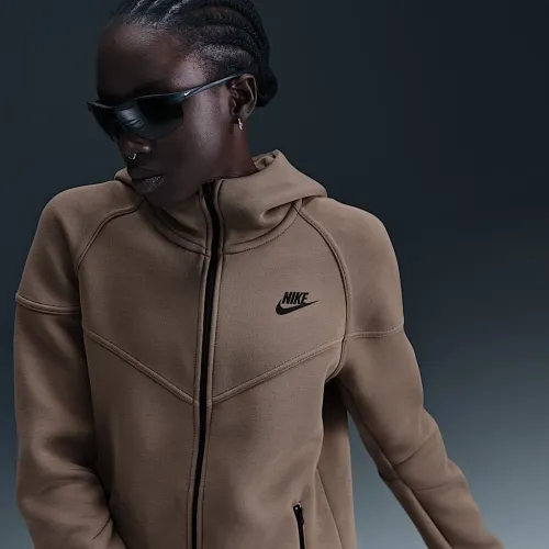 Nike Sportswear Tech Fleece Windrunner женская Full-Zip Толстовка с капюшоном цвет коричневый