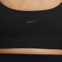 Nike Zenvy Rib женская Light-Support Non-Padded Longline Sports Bra (большие размеры) цвет черный