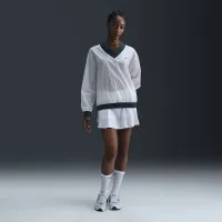 Nike Sportswear Essential женская Loose UV Woven Long-Sleeve V-Neck Top цвет белый