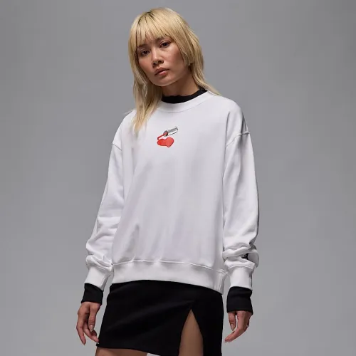 Nike Jordan Brooklyn Fleece женская Crew-Neck свитшот цвет белый