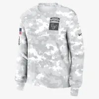 Houston Texans Salute to Service Edge Lockup жіноча Nike Dri-FIT NFL Long-Sleeve футболка колір білий